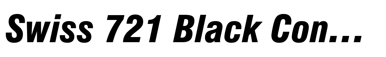 Swiss 721 Black Condensed Italic
